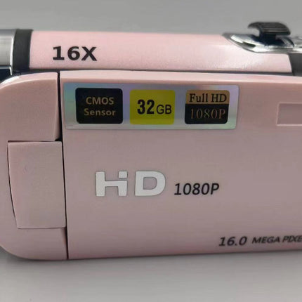 Pink Capture Life's Moments: HD 1080P Digital Camcorder - 16MP Photos, 16X Digital Zoom, 2.7 LCD Screen"