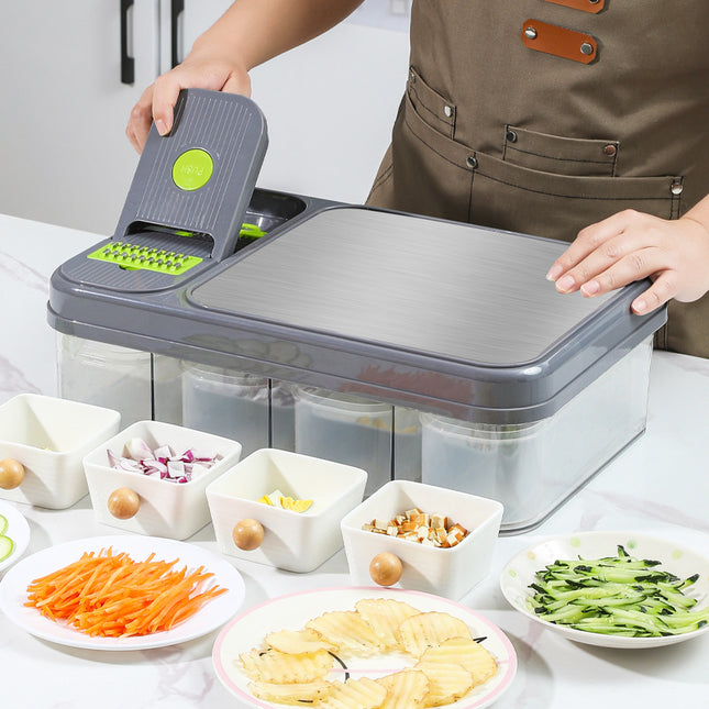 Green And Grey Ultimate 12-in-1 Multi-Functional Vegetable Slicer Dicer Chopper – product detail