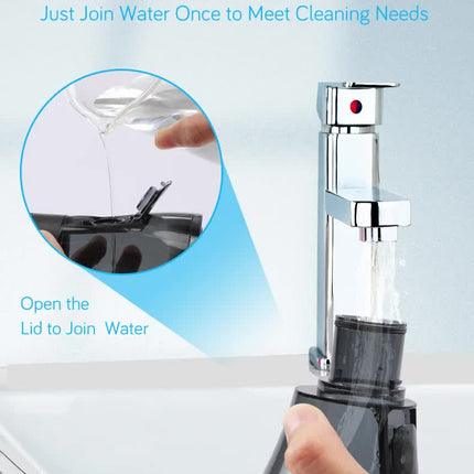 White Advanced Portable Water Flosser - Rechargeable Oral Irrigator, IPX7 Waterproof, 4 Cleaning Modes for Deep Dental Care