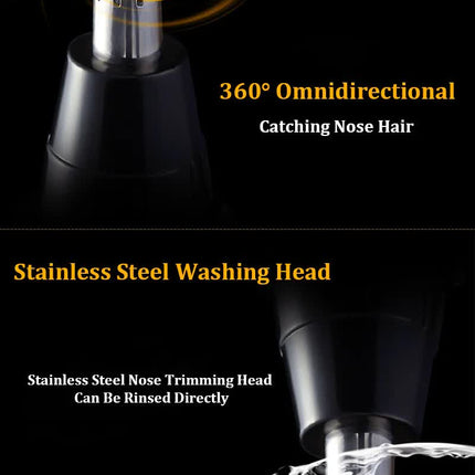 Gold and Black Versatile 4-in-1 USB Rechargeable Men's Grooming Kit - Precision Nose, Ear, Eyebrow Trimmer & Detail Shaver