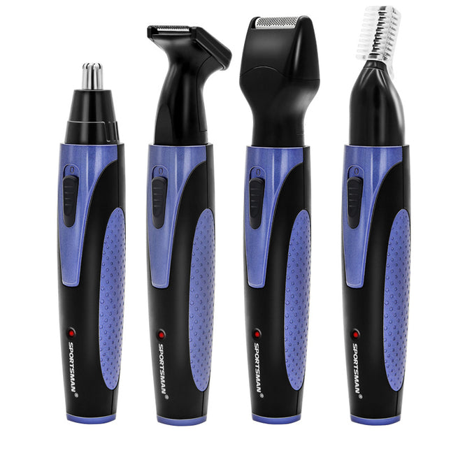 Purple and Black Versatile 4-in-1 USB Rechargeable Men's Grooming Kit