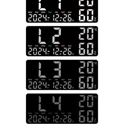 Black Background With White Light Sleek Large LED Digital Wall & Desk Clock – hardware detail