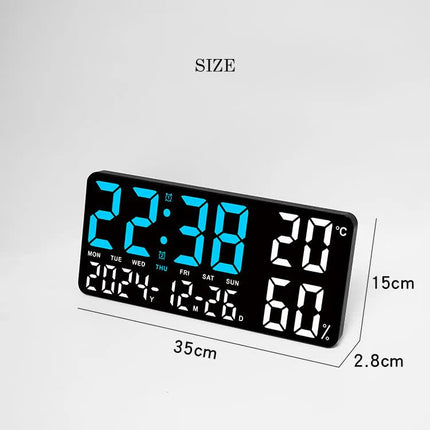 Black Background With White Light Sleek Large LED Digital Wall & Desk Clock – surface and form