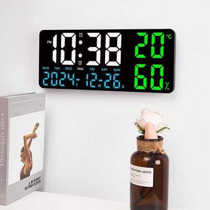 Black Background With White Light Sleek Large LED Digital Wall & Desk Clock – catalogue product detail