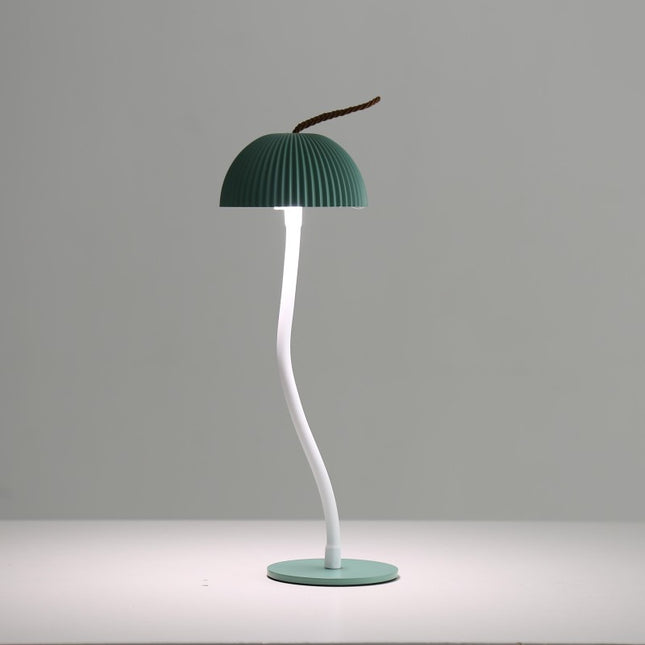 Green Three-dimensional stripes Sleek Minimalist LED Mushroom Table Lamp