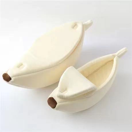 Beige Cozy Banana Peel Pet Bed