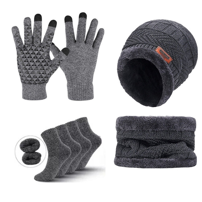 Grey Men's 5-Piece Winter Essentials Set