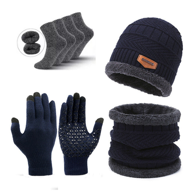 Dark Blue Men's 5-Piece Winter Essentials Set