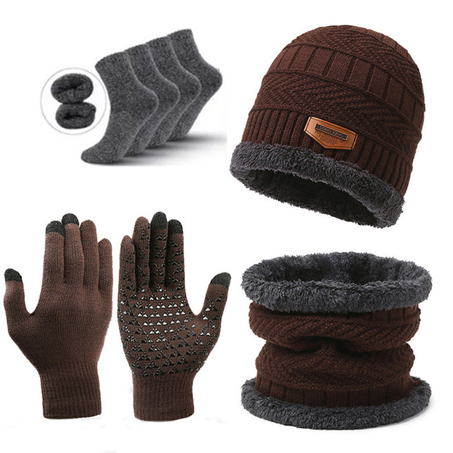 Brown Men's 5-Piece Winter Essentials Set