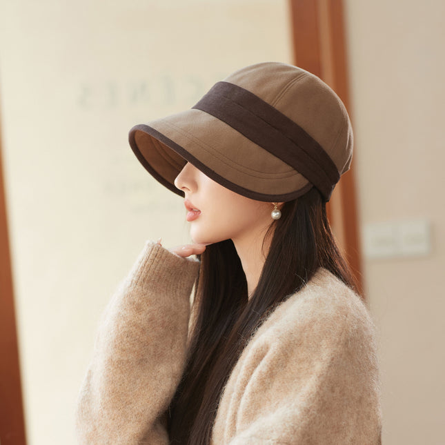 Brown Elegant Warm Bucket Hat