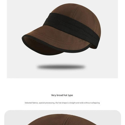 Beige Elegant Warm Bucket Hat - Minimalist Color Block Design, Face-Slimming Style for Autumn & Winter