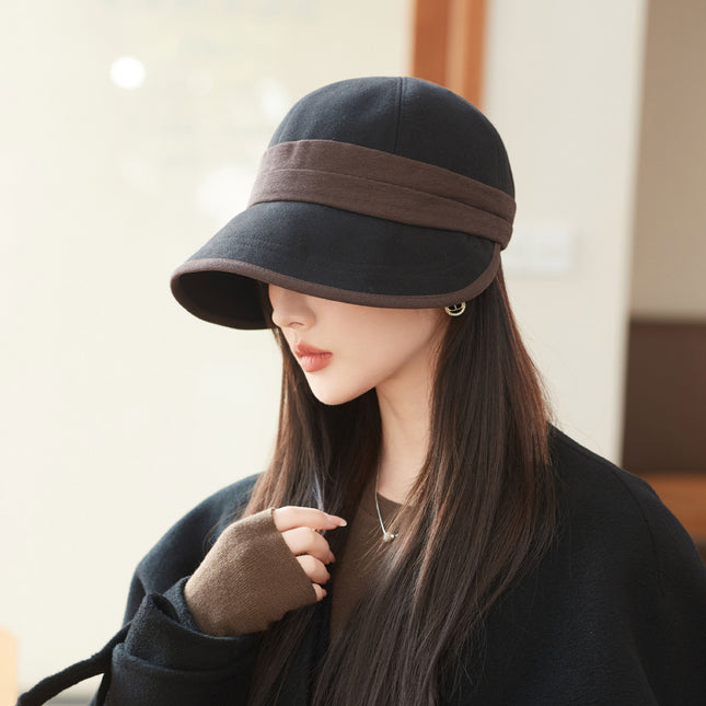 Black Elegant Warm Bucket Hat