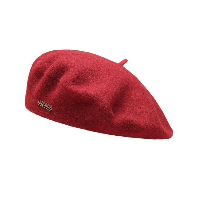 Red Elegant Wool Beret