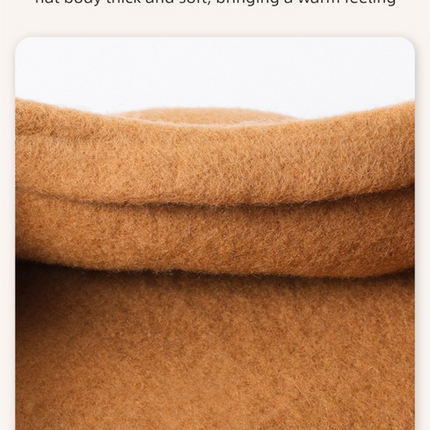 Brown Elegant Wool Beret - Classic Warm Thick British Style Hat for Autumn & Winter