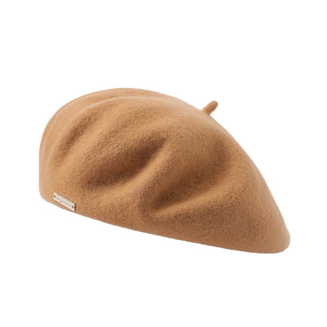 Khaki Elegant Wool Beret