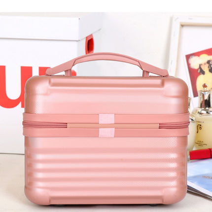 Pink Durable Hard Shell Makeup Travel Case - Large Capacity Portable Cosmetic Organizer Box with Handle