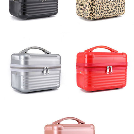 Silver Durable Hard Shell Makeup Travel Case - Large Capacity Portable Cosmetic Organizer Box with Handle