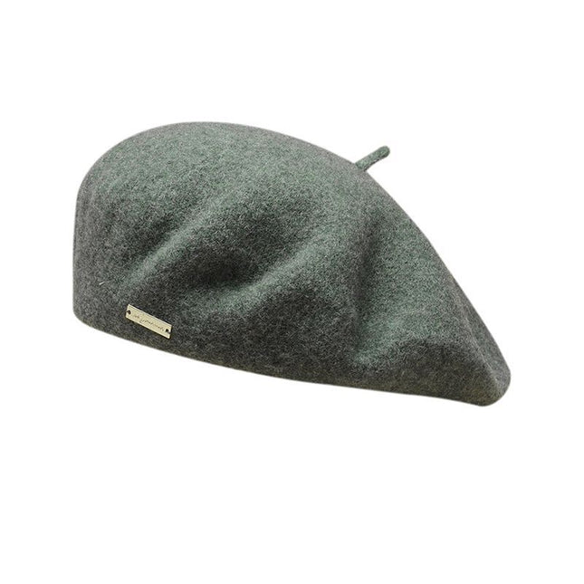 Dark Green Elegant Wool Beret