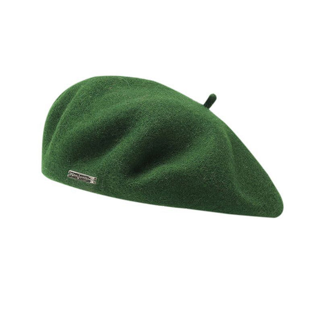 Green Elegant Wool Beret