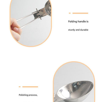 Silver 304 Stainless Steel Folding Camping Spatula  - 2 Pack Compact & Portable Outdoor Cooking Utensils
