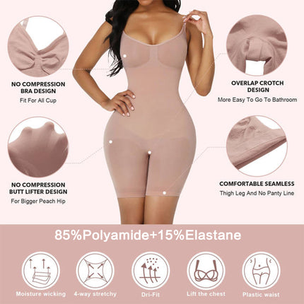 Size XL Black Seamless Full Body Shaper for Women - Tummy Control, Butt Lifter & Thigh Slimmer Bodysuit