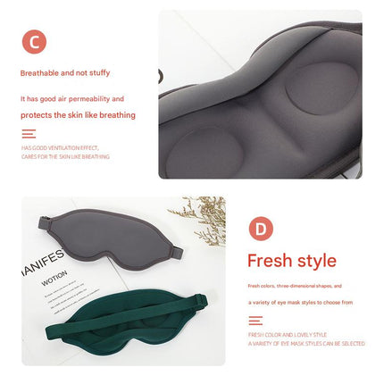 2 Pcs Grey 3D Contoured Eye Mask - Total Blackout, Pressure-Free Memory Foam, Skin-Friendly & Breathable for Deep Rest