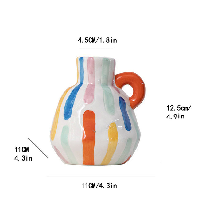 Colorful Charming Hand-Painted Ceramic Vase