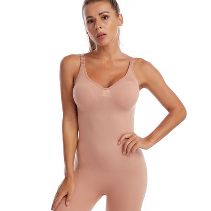 Size M Skin Color Seamless Full Body Shaper for Women - Tummy Control, Butt Lifter & Thigh Slimmer Bodysuit