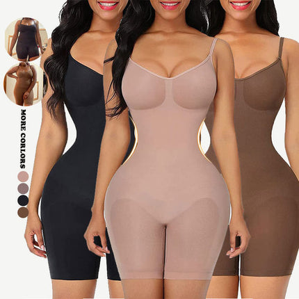 Size M Skin Color Seamless Full Body Shaper for Women - Tummy Control, Butt Lifter & Thigh Slimmer Bodysuit