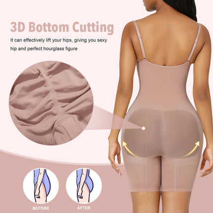 Size XXL Brown Seamless Full Body Shaper for Women - Tummy Control, Butt Lifter & Thigh Slimmer Bodysuit