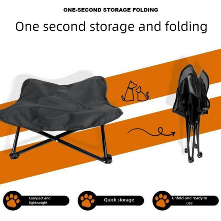 Brown Elevated Comfort Pet Bed - Portable & Foldable Dog Cat Cot - Durable 600D Oxford Fabric, Washable Cover, All Seasons