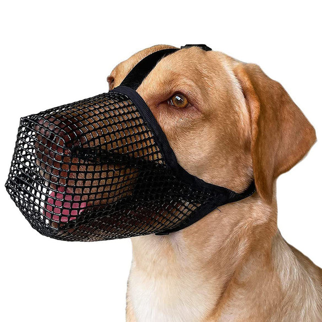 2 Pcs Size M Black Breathable Mesh Dog Muzzle