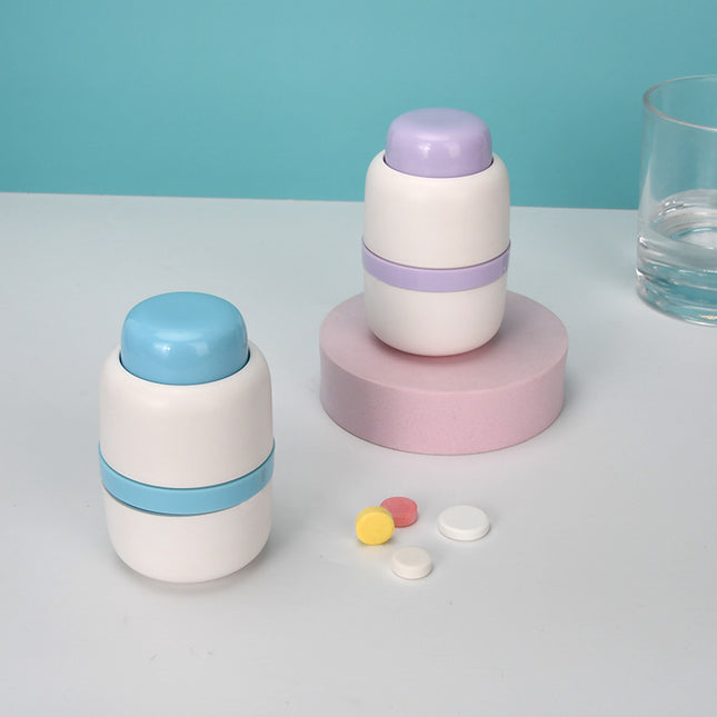 White And Blue 3-in-1 Pill Cutter Crusher & Storage Box – product detail