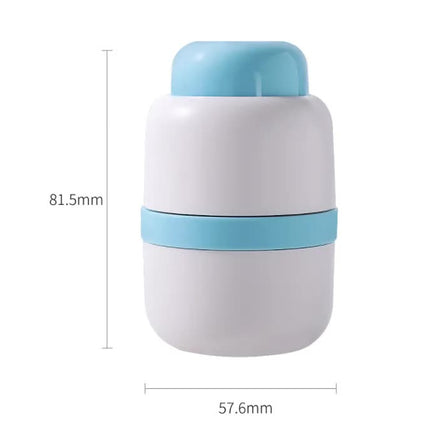 White And Blue 3-in-1 Pill Cutter Crusher & Storage Box - Portable Tablet Splitter Grinder for Precise Dosing