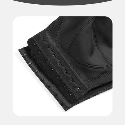 2 Pcs Size M Women's Wireless Large-Cup Lace Bra with Front Clasp - Comfortable, Breathable, Black