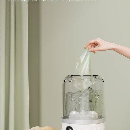 White Portable Mini Washing Machine - Rechargeable USB-C Electric Washer for Travel, Delicates & Socks