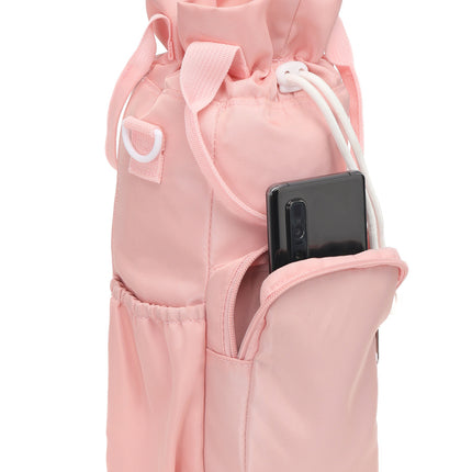 Purple Insulated Tumbler Carrier Bag - Crossbody Water Bottle Holder with Pockets & Adjustable Strap for Large Cups (Note: cup not included)