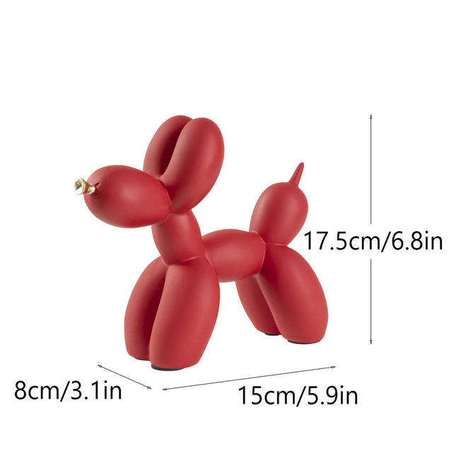 Red Modern Resin Balloon Dog Sculpture