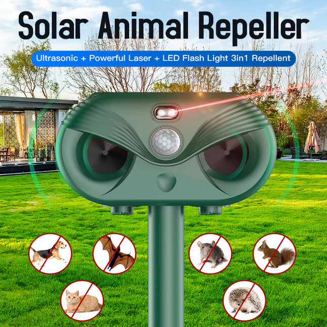 Green Advanced Solar Powered Ultrasonic Animal Repeller – product detail