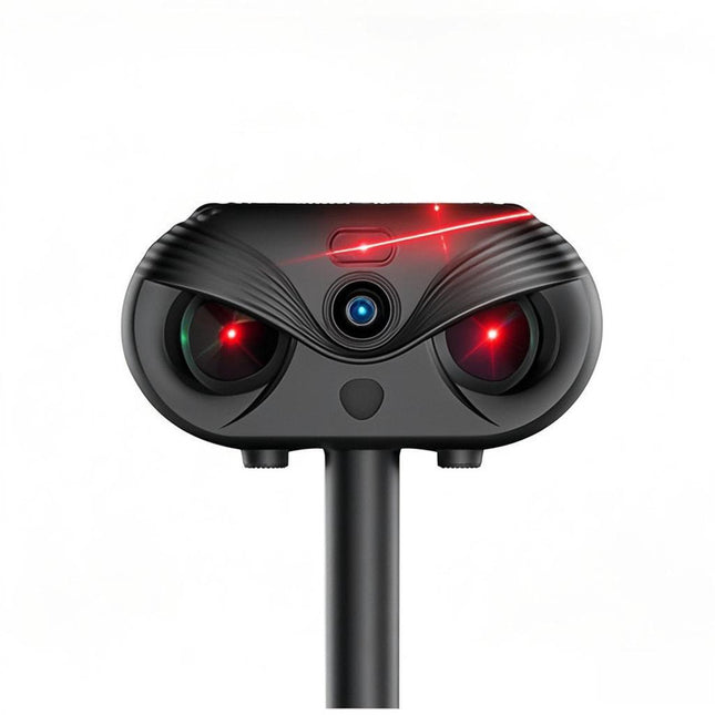 Black Advanced Solar Powered Ultrasonic Animal Repeller
