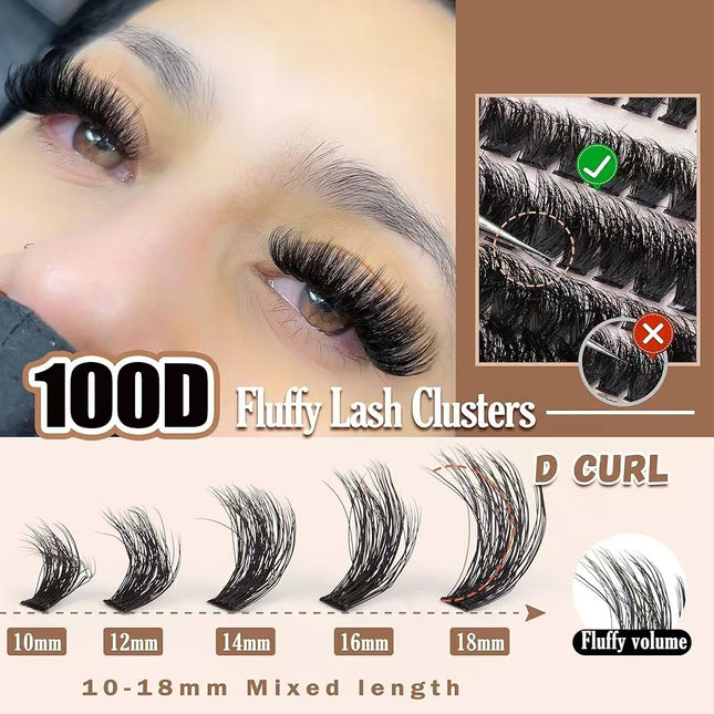3 Pcs Black Stunning 100D DIY Lash Clusters – product detail