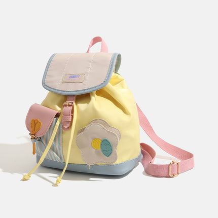 Colorful Chic Colorblock Mini Backpack - Cute Canvas Student Daypack, Lightweight Commuter Bag
