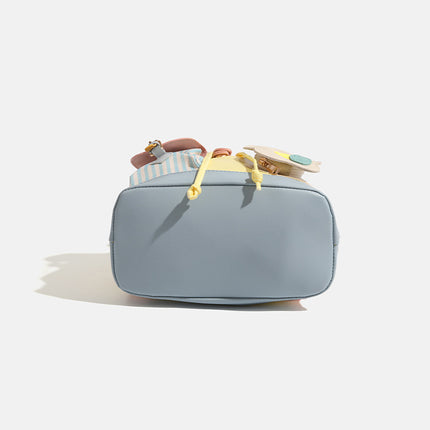 Colorful Chic Colorblock Mini Backpack - Cute Canvas Student Daypack, Lightweight Commuter Bag