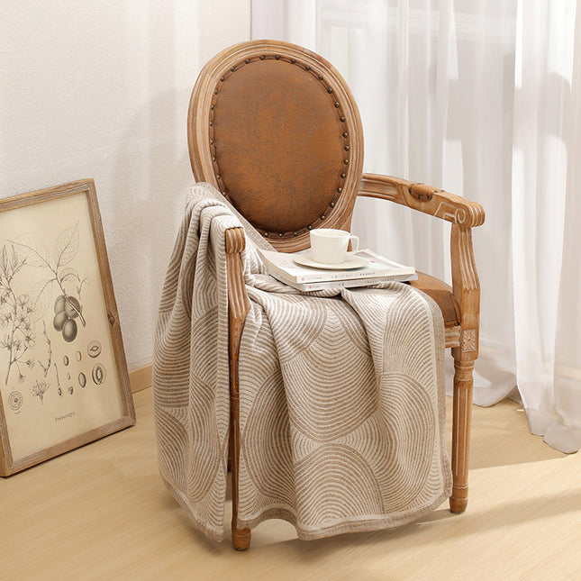 Khaki Luxurious Paisley Jacquard Throw Blanket