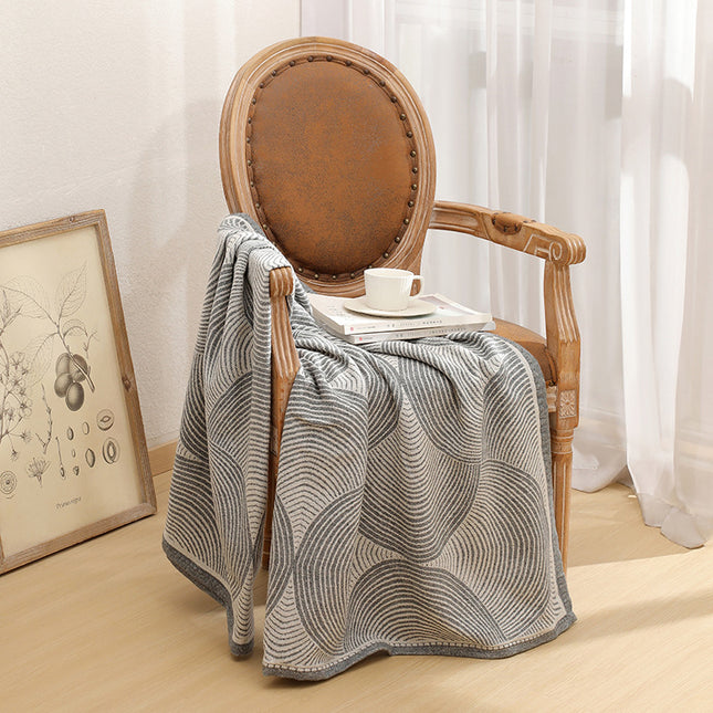 Grey Luxurious Paisley Jacquard Throw Blanket