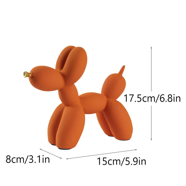 Orange Modern Resin Balloon Dog Sculpture