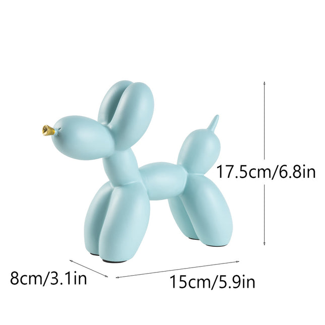 Light Blue Modern Resin Balloon Dog Sculpture
