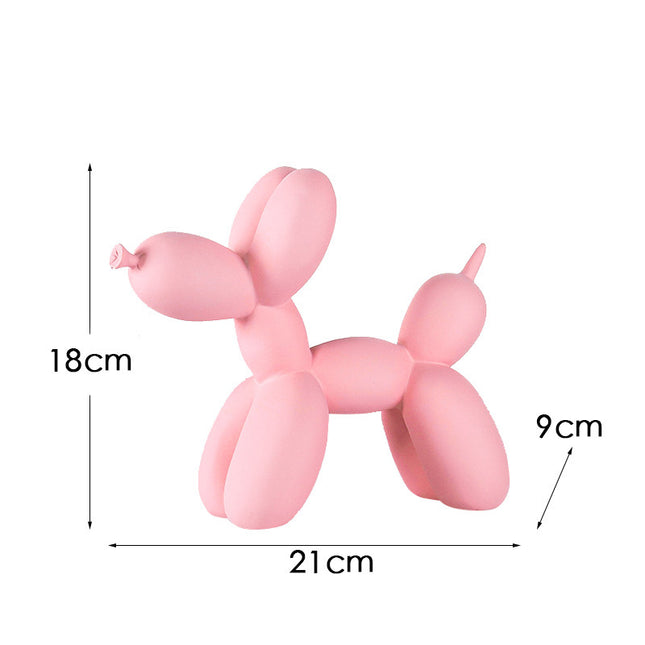Light Pink Modern Resin Balloon Dog Sculpture