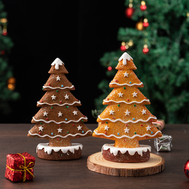 Yellow Charming Gingerbread Christmas Tree Figurine – product detail