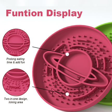 Apricot Silicone Planet Slow Feeder Dog Bowl – shape and profile